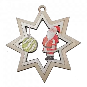 Karácsonyfadísz - natúr színű csillag