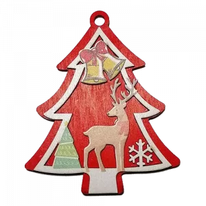 Karácsonyfadísz -piros karácsonyfa