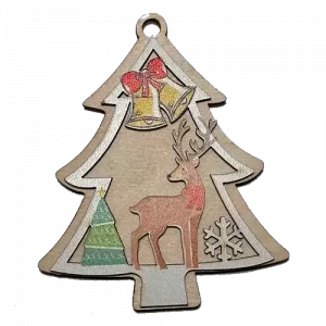 Karácsonyfadísz - natúr színű karácsonyfa