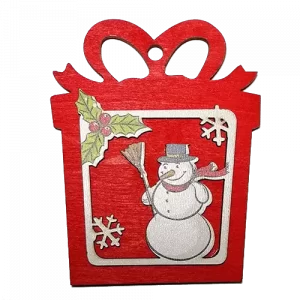 Karácsonyfadísz - piros ajándék