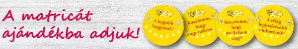 ajándék matrica a termékhez