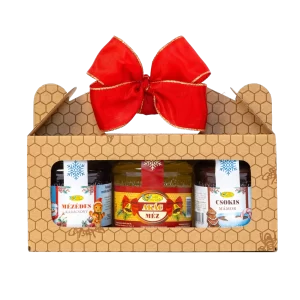 Karácsonyi ajándékdoboz, 3 x 250g mézzel