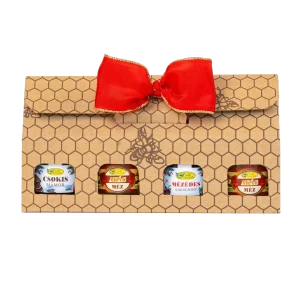 Karácsonyi ajándékdoboz, 4 x 50g mézzel